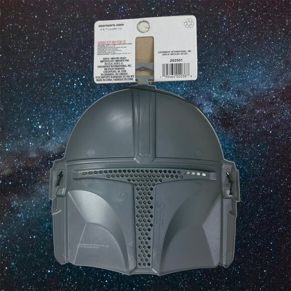 3/$20 Disney NEW Star Wars The Mandalorian Child Age 6+ Halloween Mask Rubie's - Picture 2 of 5